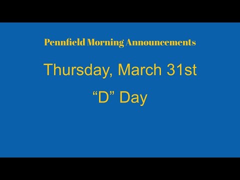 Morning Announcements- 03/31/2022