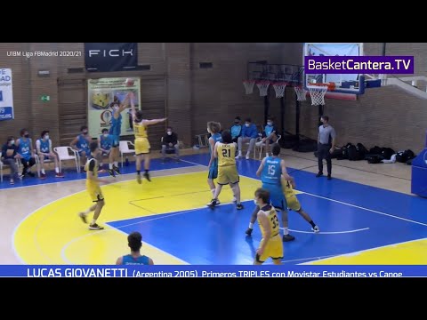 LUCAS GIOVANETTI (Argentina 2005) 1.98 m. Primeros Triples con Movistar Estudiantes vs. Canoe
