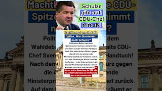 CDU-Chef wirft hin! Sven Schulze tritt nach Wahl-Debakel zurück #deuts