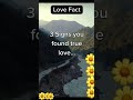 Psychology facts about love || 3 Signs you found true love #shorts #lovefacts