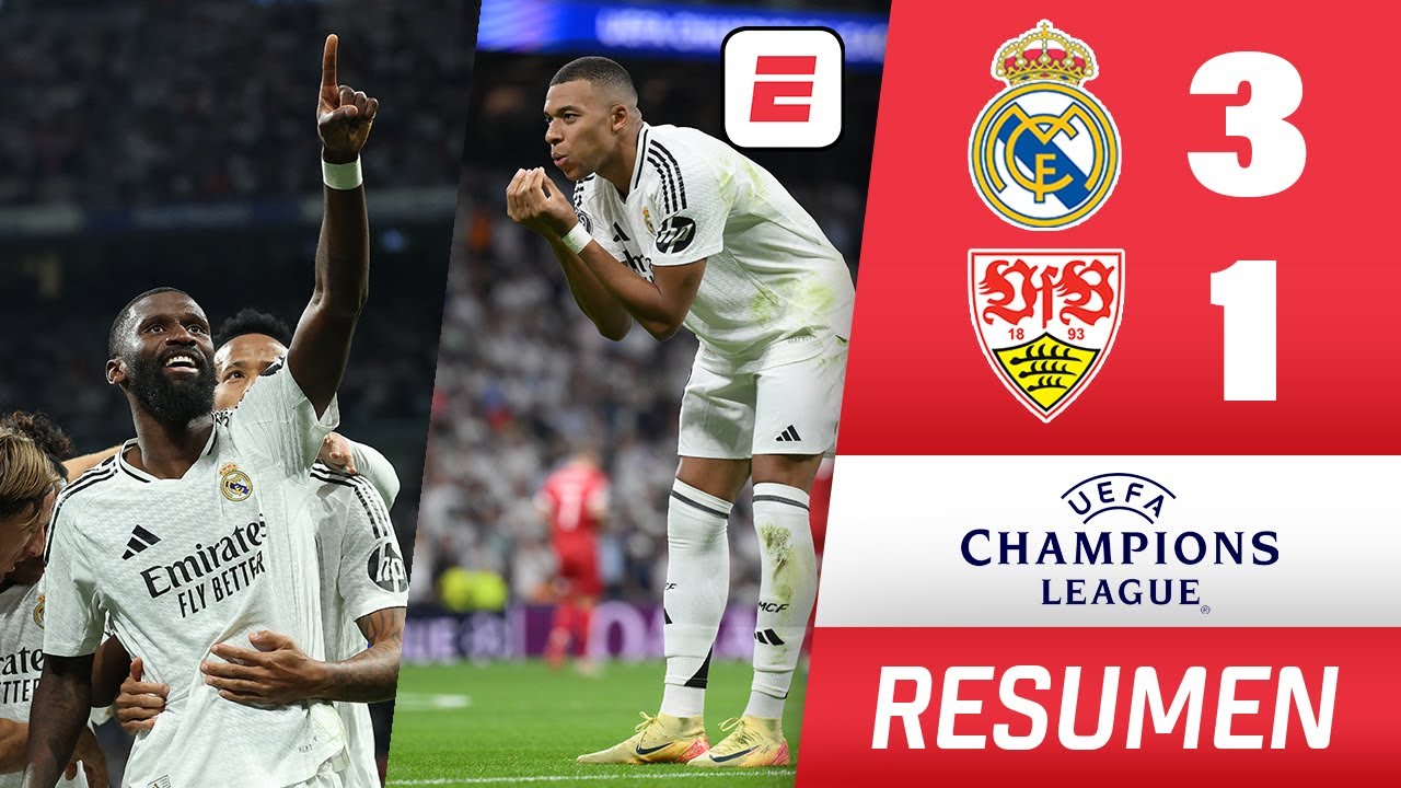 REAL MADRID GANÓ, pero SUFRIÓ 3-1 vs Stuttgart. Goles: MBAPPÉ, ENDRICK y RUDIGER | Champions League