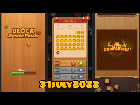block jigsaw puzzle game daily task today /solved/31 July 2022#dailytasks #blockjigsawpuzzle