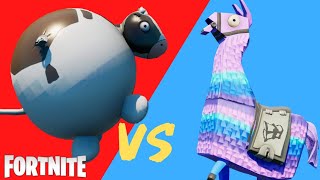 動くラマと牛が戦った結果…ラマの弱点見つけた！【フォートナイト】FORTNITE