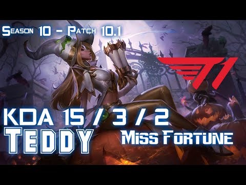 T1 Teddy MISS FORTUNE vs EZREAL ADC - Patch 10.1 KR Ranked