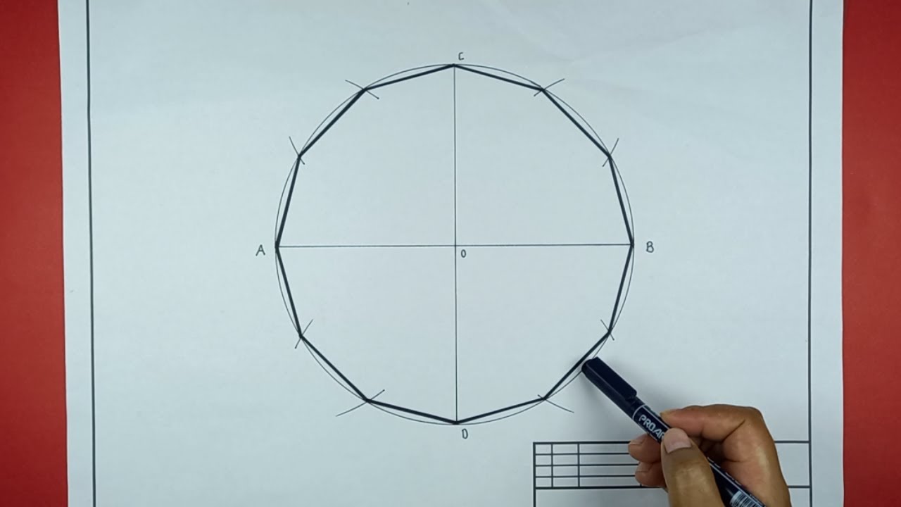 DODECÁGONO INSCRITO EN UNA CIRCUNFERENCIA (POLÍGONO DE 12 LADOS).