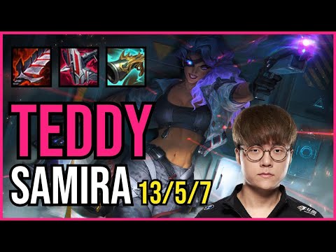 TEDDY - SAMIRA vs. APHELIOS ADC | KR GRANDMASTER | PATCH 11.2 | QUADRAKILL