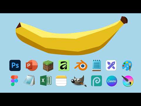 Drawing a banana in 15 different programs