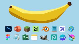 Drawing a banana in 15 different programs