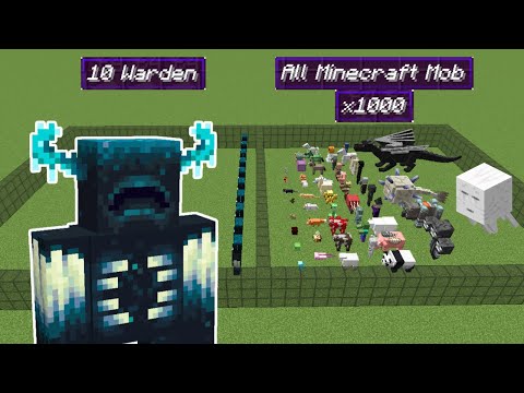 x10 warden vs all minecraft mobs x1000 | Minecraft Mob Battle