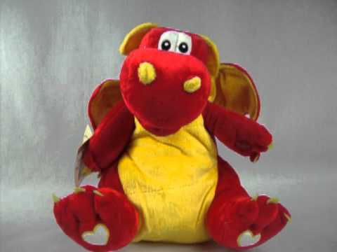 11" Burnie The Dragon Chantily Lane Red and Yellow