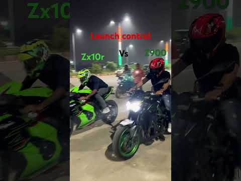 🫣Zx10r Vs z900 launch control Drag Race 🫣🤯 #bike