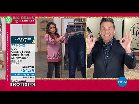 DG2 by Diane Gilman Classic Stretch Embellished Skinny J...