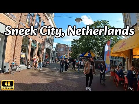 Sneek Friesland, Netherlands | Walking Tour Sneek City Street | The Beauty of Sneek 4K