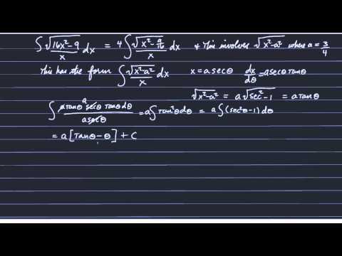 OCN/ERTH312: Integrals, example of trig substitution