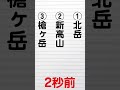 ほぼ毎日出題【15秒クイズ】日本で2番目に高い山は？