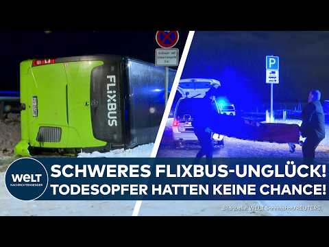 SCHWERER FLIXBUS-UNFALL: Todesopfer hatten keine Chance - Unfall auf der A11 durch Glätte?
