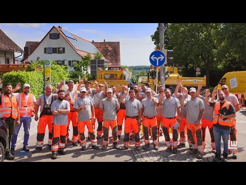 Netzbau - Kolonnenverbund bei Markdorf