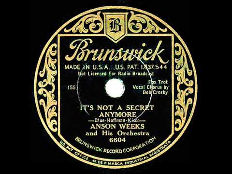 1933 Anson Weeks - It’s Not A Secret Anymore (Bob Crosby, vocal)