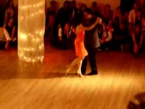  Diego Blanco  and  Ana Padron  are  dancing  to  the  tango  "  Tres Son Multitude  "