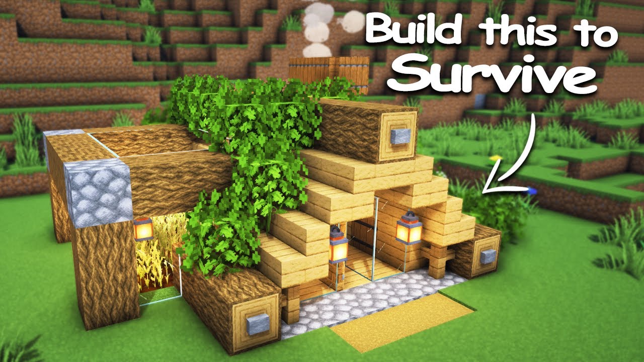 Minecraft Small Starter Survival House Tutorial 🏡 - YouTube