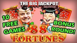 10 FREE GAMES! ➕ 88 Fortunes JACKPOT HANDPAY | The Big Jackpot