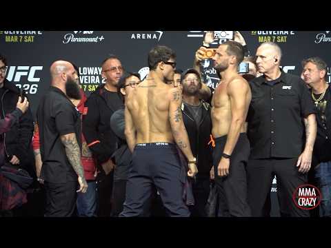UFC 326: Caio Borralho vs. Reinier de Ridder Weigh in Face Off