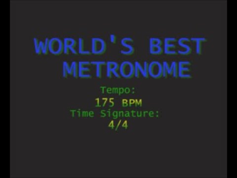 WORLD'S BEST METRONOME ! 175 BPM in 4/4 Time, With Visual!