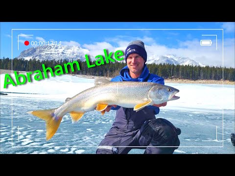 Video Thumbnail for Ice Fishing Abraham Lake in Alberta, Big Lake Trout