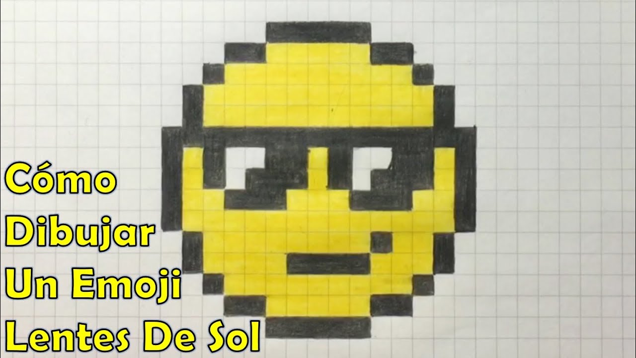 Cómo Dibujar un Emoji Lentes de Sol 8-bit (PIXEL ART) TUTORIAL PASO A PASO!