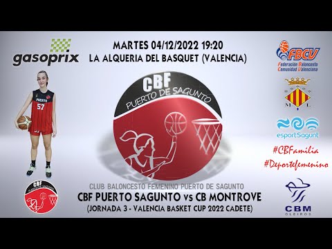 Videohighlights Cadete Gasoprix CBF Puerto - Cb Montrove (J3 VALENCIA BASKET CUP 2022)