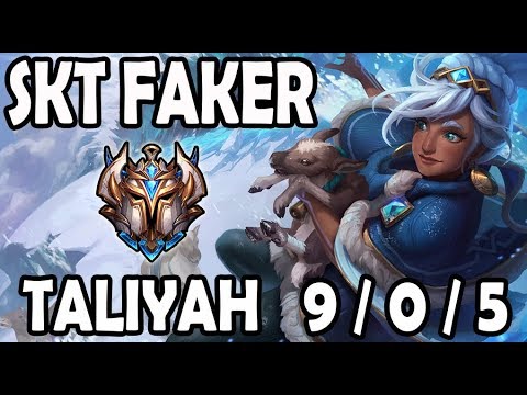 SKT T1 Faker TALIYAH vs ZOE (MID) Ranked Challenger Korea