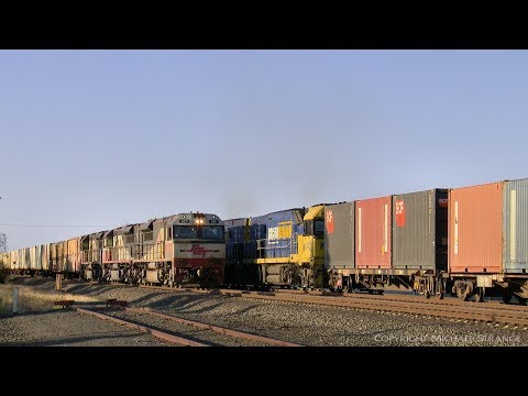 2MA5 Crosses 6PM9 - PoathTV Australian Trains & Railways