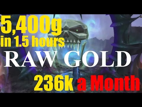 Raw WoW Gold 5400g In 1.5 Hours / 230k A Month - NO AH needed