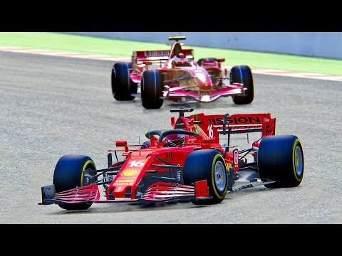 Ferrari F1 2021 vs Ferrari F1 2007 at Barcelona GP