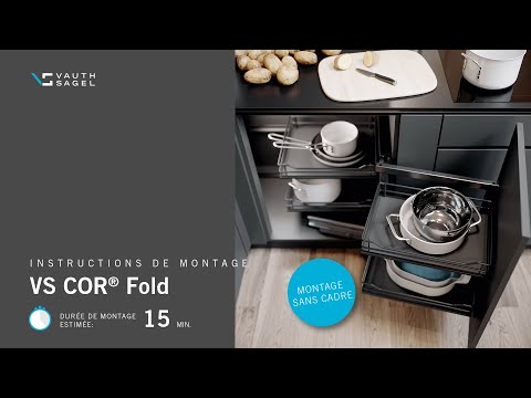 Kit chariot d'angle extractible Cor Fold Essentio anthracite - 900 mm Vauth Sagel
