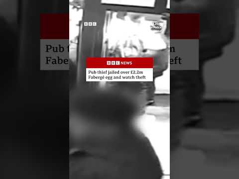 Moment man steals bag containing £2.2m Fabergé egg. #FabergeEgg #Crime #BBCNews