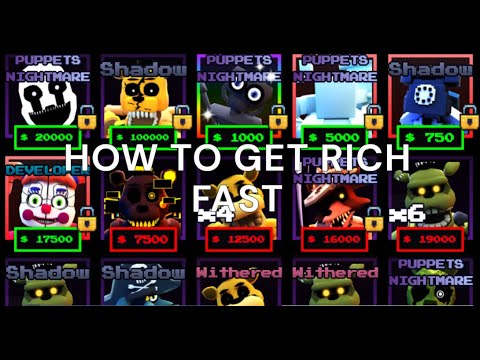 HOW TO GET RICH IN FNAF TD FAST WITHOUT ROBUX!!!!