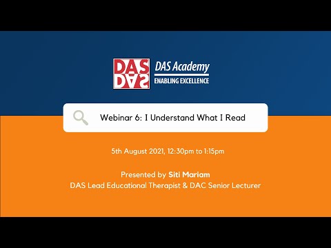 I Understand What I Read - Webinar by Siti Mariam from DAS Academy