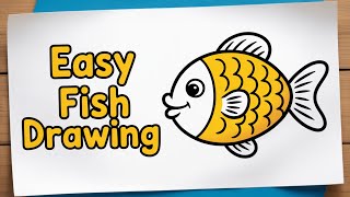 Simple Fish Drawing Tutorial | Easy for Kids & Beginners