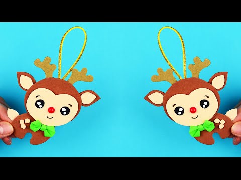 Toys for Christmas Tree from Glitter Foamiran | DIY Christmas Decorations