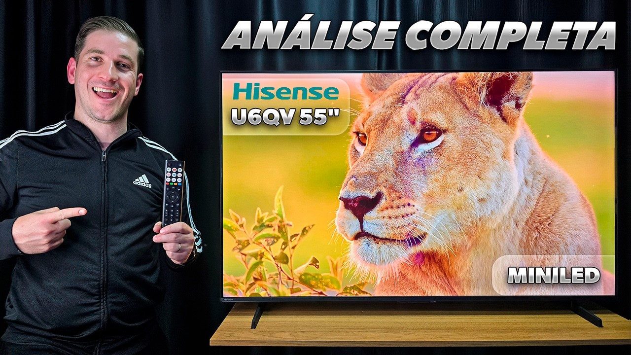 Miniatura da avaliação em vídeo de Smart TV Hisense 55U6QV 55 Polegadas 4K Mini LED