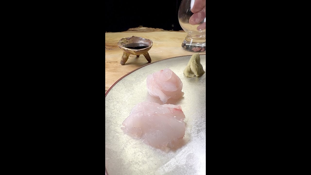 甘鯛のお造りと兜焼き・熱燗仕立て