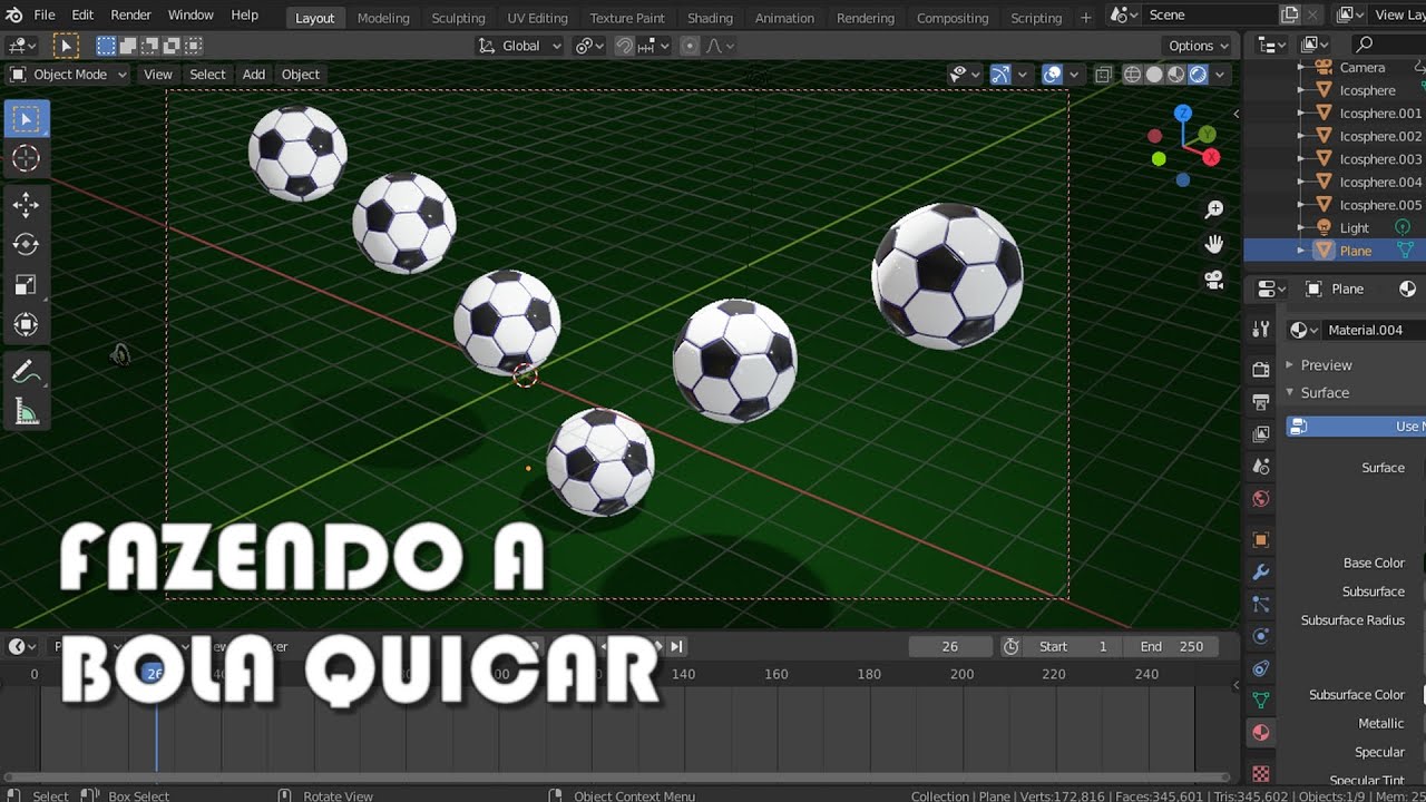 Blender 3D - FAZENDO A BOLA QUICAR