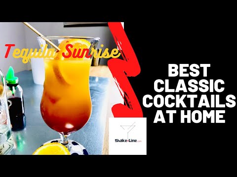 How to prepare a Tequila Sunrise cocktail at home. Shake-Line.com s1 c13