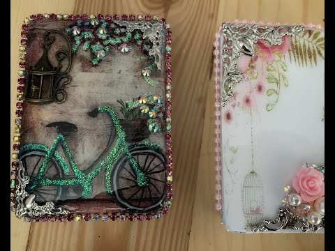 Altered Tins and Compact Mirrors - Adding embellishments