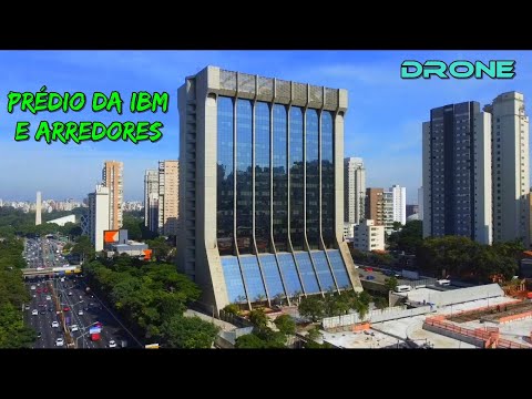 Drone na Avenida 23 de Maio: Edifício Sede da IBM, obras do Lindenberg Ibirapuera, etc - São Paulo