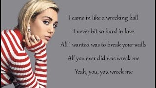 Miley Cyrus - WRECKING BALL (Lyrics)