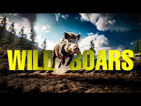 Wild Boars on the Move: Charging Through a Flooded Forest.