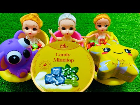 3 Super Sweet Candy Bath Dolls | ASMR Toys & Candy Surprise with M&M's #236