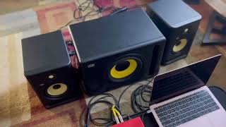 Video thumbnail for HOW TO set up KRK Rokit 7 G4 Studio Monitor Pair With S10.4 10-inch Powered Studio Subwoofer Bundle by MitchMulderMusic